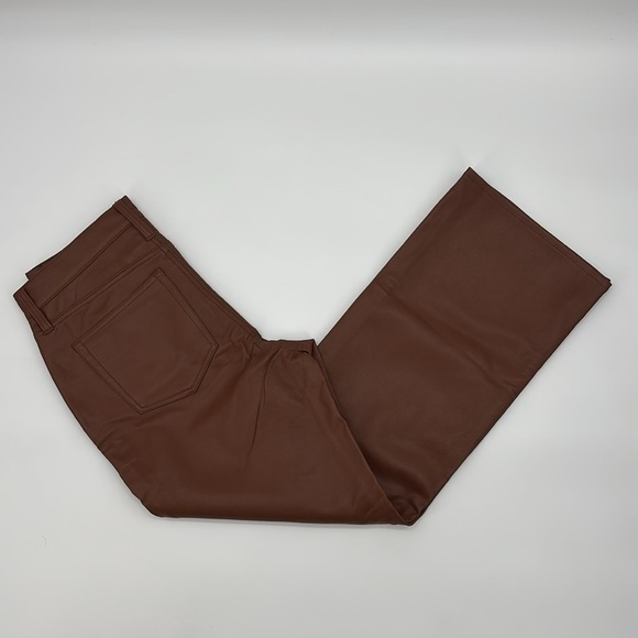 J. Crew Slim wide-leg pant in faux leather in brown sugar size 26 NWT BU138 - Picture 5 of 13